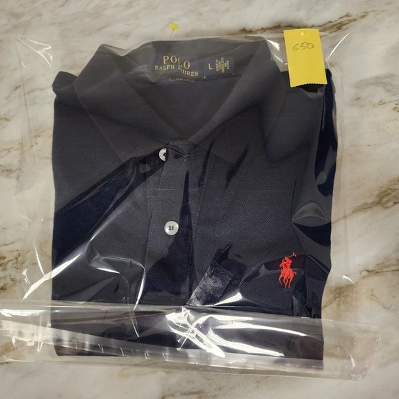 Ralph Lauren Polo Shirt Mens Black L Solid Red Logo - Picture 7 of 10